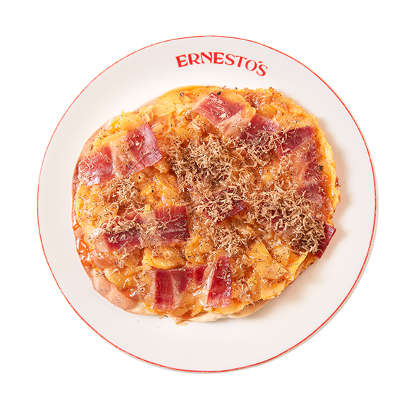 OPEN TORTILLA WITH TRUFFLES AND CINCO JOTAS IBÉRICO HAM