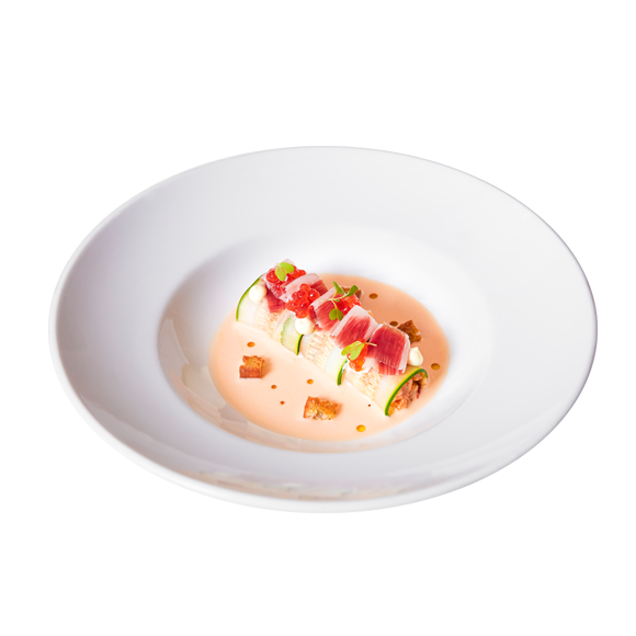 LOBSTER CANNELLONI WITH CINCO JOTAS IBÉRICO HAM AND LOBSTER BISQUE